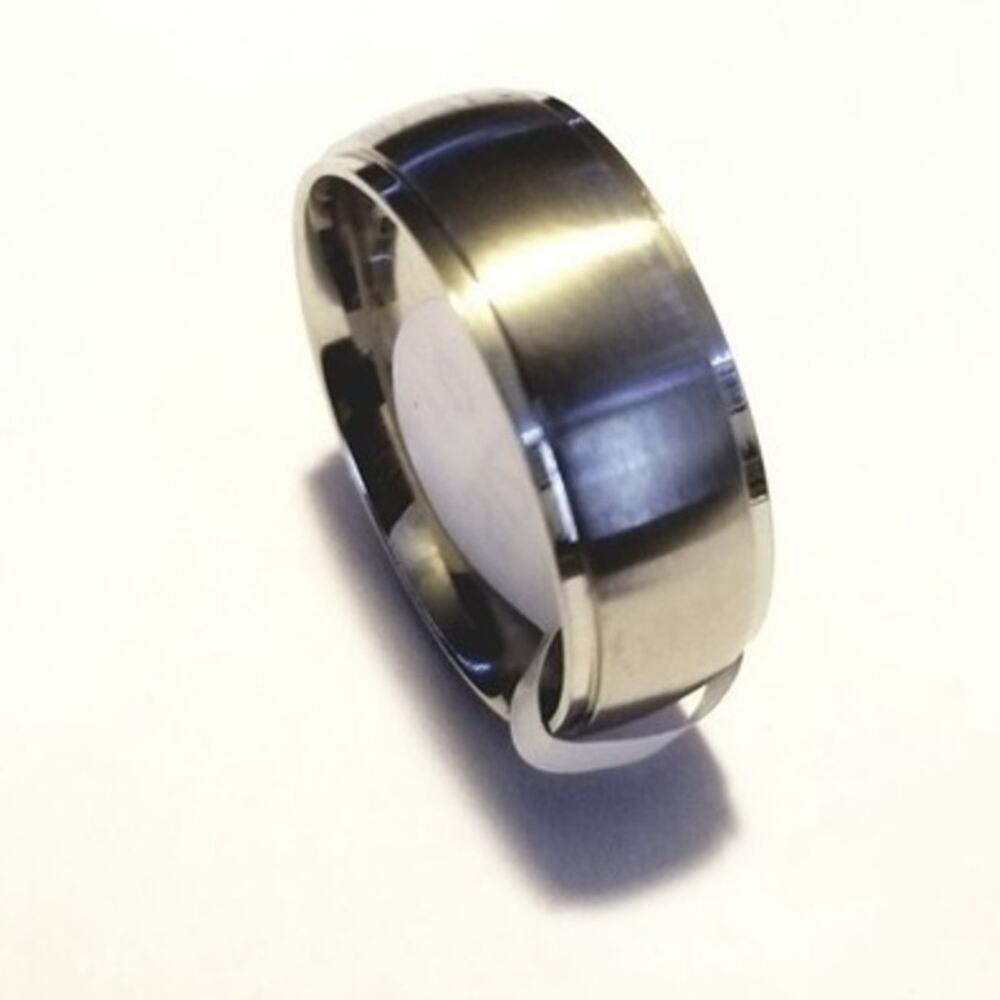 New women's 316L stainless steel silver‎ wedding band ring size 5